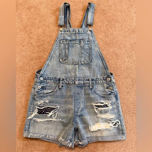 American Eagle Outfitters Pants - Denim Distressed Short Overalls